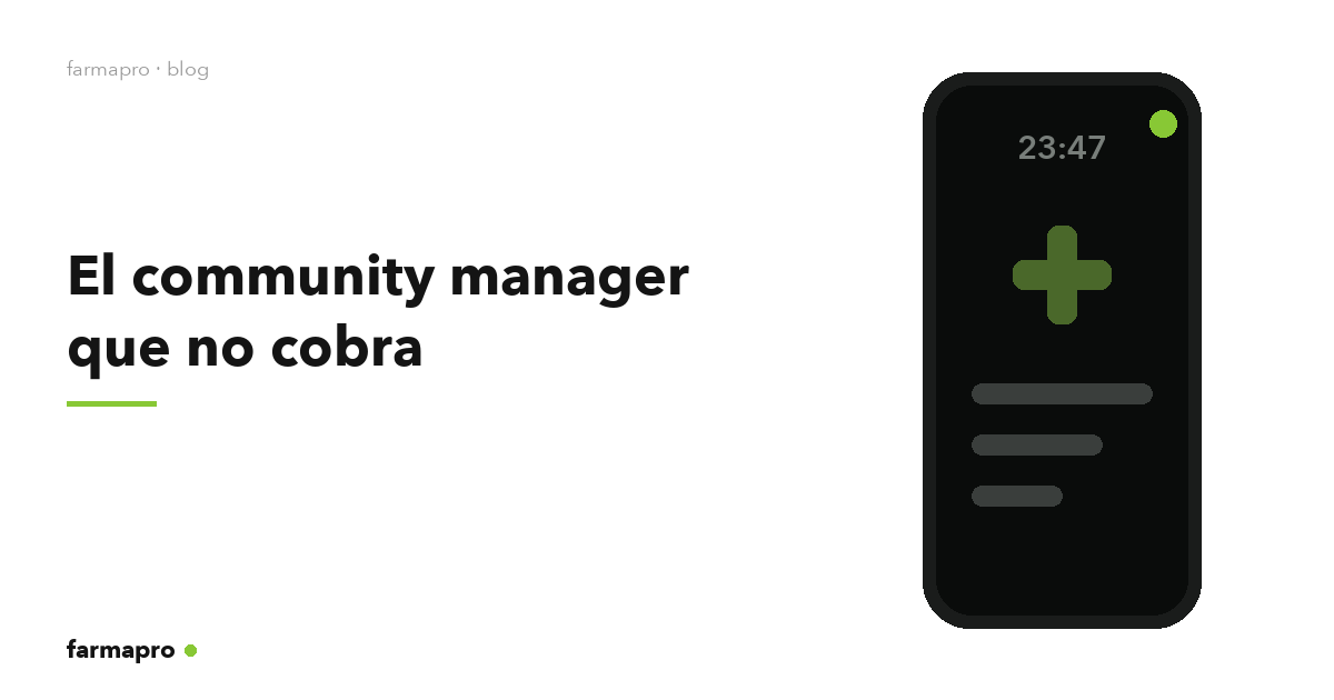 Titular de farmacia haciendo de community manager por la noche